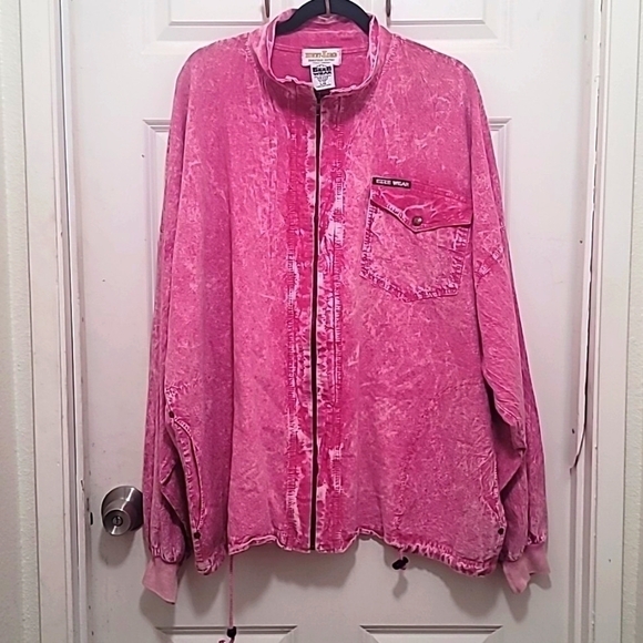 VINTAGE 90 EZZE WEAR HONEY-KOMB PINK BREATHING Y2K COTTON ZIPPER JACKET … - Picture 1 of 9